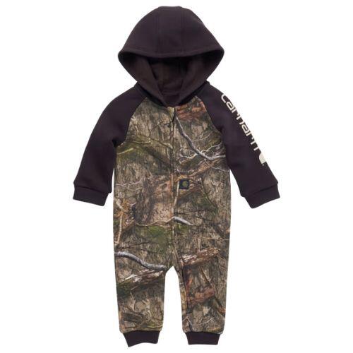 CARHARTT KIDS LS FLEECE ZIP FRONT COVERALL OAK DNA PRINT 211