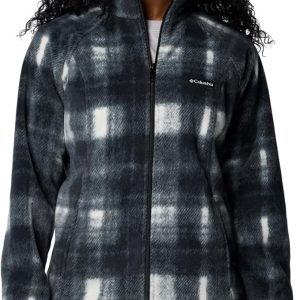COLUMBIA WOMEN'S BENTON SPRINGS PRINTED FULL ZIP CHALK OMBLUR
