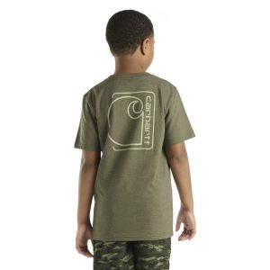 CARHARTT KIDS SHORT SLEEVE POCKET DUCK T-SHIRT/ DUSTY OLIVE CA66