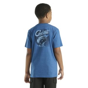 CARHARTT KIDS SHORT SLEEVE POCKET FISH T-SHIRT/ 19-4044 HTR LIMOGES