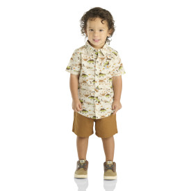 CARHARTT KIDS SS PRINT SHIRT & CANVAS SHORT SET/CARHARTT BROWN
